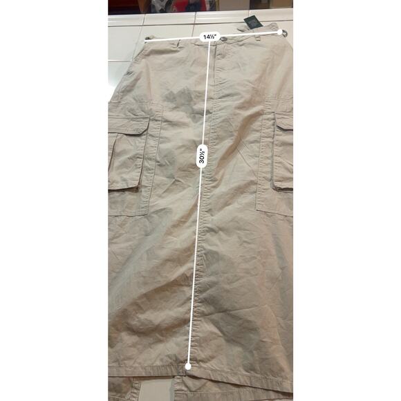 Wild Fable Cargo Midi Skirt Light Beige Size XS NWT - Picture 4 of 4